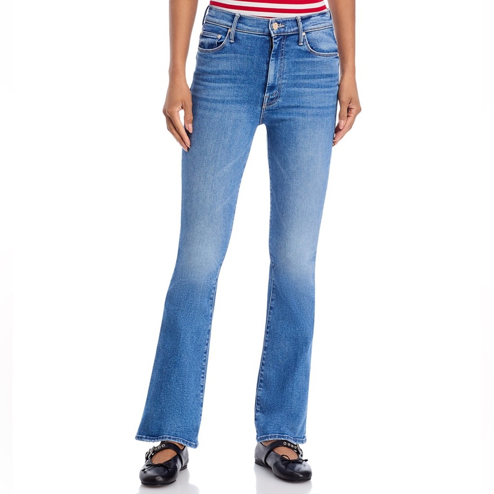 MOTHER NEW HIGH WAISTED WEEKENDER SKIMP JEANS IN SWING AND A MISS SIZE 27